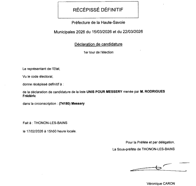 La liste Unis pour Messery est prête